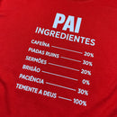 Camiseta Masculina Vermelha Pai Ingredientes