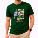 Camiseta Masculina Verde Brasil Feliz é a Nação