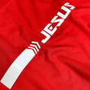 Camiseta Masculina Vermelha Aplique Direção Jesus