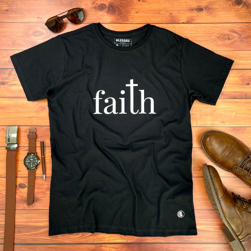 Camiseta Masculina Preta Faith