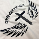 Camiseta Masculina Off White Cristo vive em mim