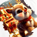 T-Shirt Infantil Branca Alce Baby Natal