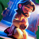 T-Shirt Infantil Verde Jesus Orando