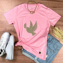 Camiseta Feminina Rosa Pomba da Paz