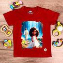 T-Shirt Infantil Vermelha Menina Jesus