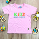 T-Shirt Infantil Rosa Aplique Kids For Christ