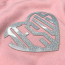 Moletom Rosa Aplique Coração Jesus