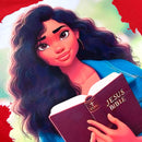 T-Shirt Infantil Vermelha Garota Bíblia Vinho