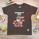 T-Shirt Infantil Marrom Armadura De Deus