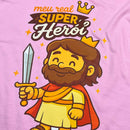 T-Shirt Infantil Rosa Meu Real Super Herói