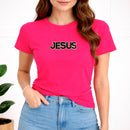 Camiseta Feminina Pink Jesus Aplique Camaleão
