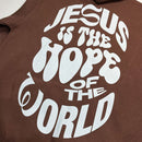 Moletom Canguru Com Capuz Marrom Jesus Is The Hope