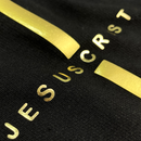 Camiseta Masculina Preta Cruz Dourada Jesus Cristo