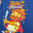 T-Shirt Infantil Azul Meu Real Super Herói