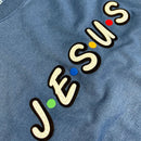 Camiseta Masculina Azul Aplique J.E.S.U.S