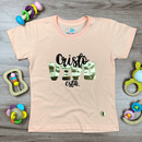 T-Shirt Infantil Salmão Cristo Vivo Está