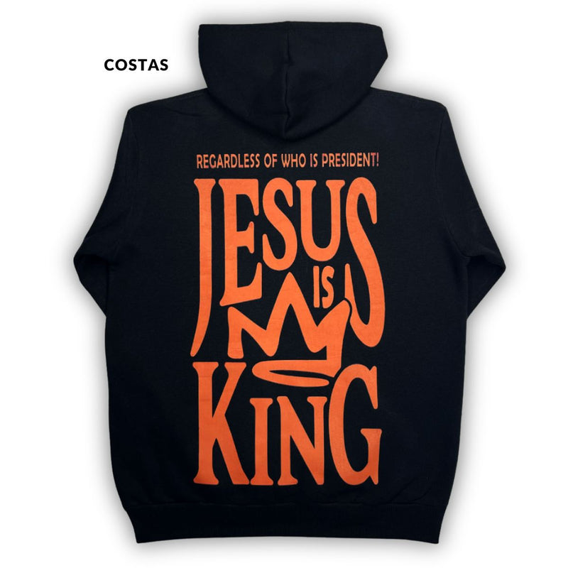 Moletom Canguru Com Capuz Preto Jesus Is King Coroa