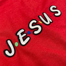 T-Shirt Infantil Vermelho Aplique J.E.S.U.S