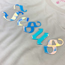 Camiseta Feminina Off White Aplique Jesus