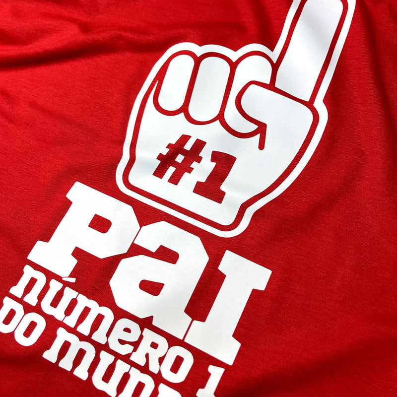 Camiseta Masculina Vermelha Pai Número 1 do Mundo