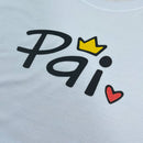 Camiseta Masculina Branca Pai Coroa Coração