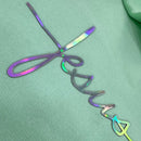 Moletom Menta Aplique Cruz Jesus