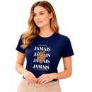 Camiseta Feminina Azul O Teu Olhar Jamais Se Afastou de mim