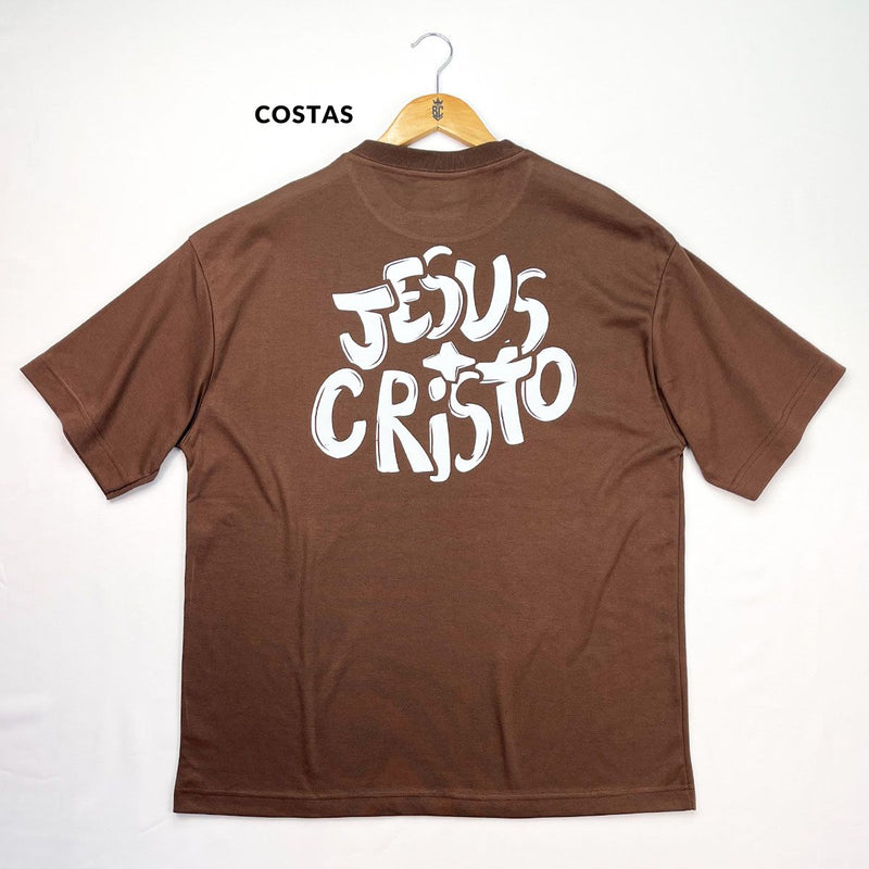 Oversized Marrom Full Jesus Cristo Grafite