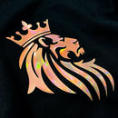 Moletom Preto Leão Coroa Aplique Dourado