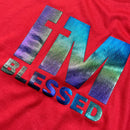 Camiseta Masculina Vermelha Aplique Camaleão IM Blessed