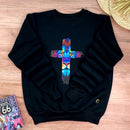 Moletom Preto Cruz Leão Azul