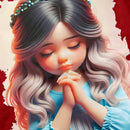 T-Shirt Infantil Vermelha Menina Orando