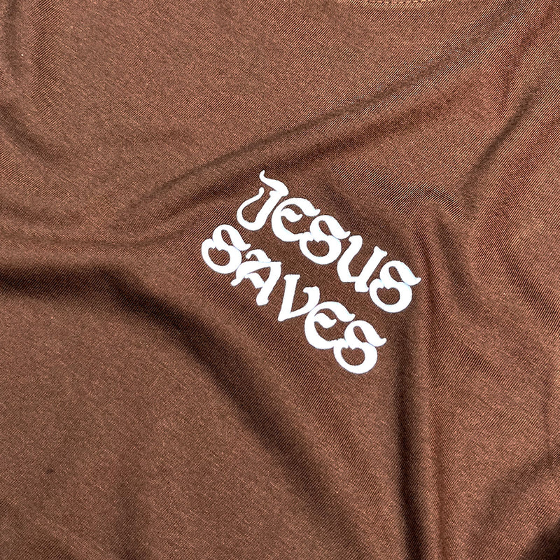 Camiseta Feminina Marrom Jesus Saves