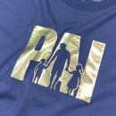 Camiseta Masculina Azul Pai Filhos Dourado