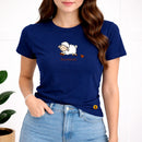 Camiseta Feminina Azul Encontrada Ovelha