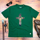 Camiseta Masculina Verde Cruz Leão Dourado