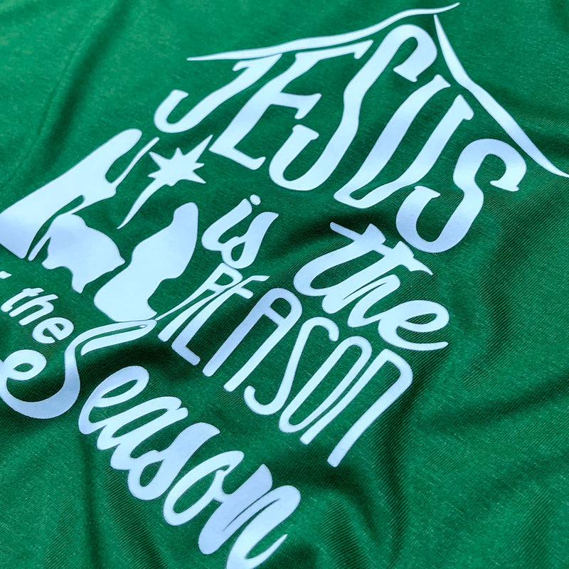 Camiseta Masculina Verde Jesus Is The Reason For The Casa