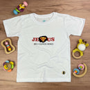 T-Shirt Infantil Branca Jesus Meu Super Herói