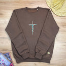 Moletom Marrom Aplique Cruz Jesus