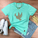 Camiseta Feminina Verde Menta Pomba da Paz