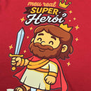 T-Shirt Infantil Vermelha Meu Real Super Herói
