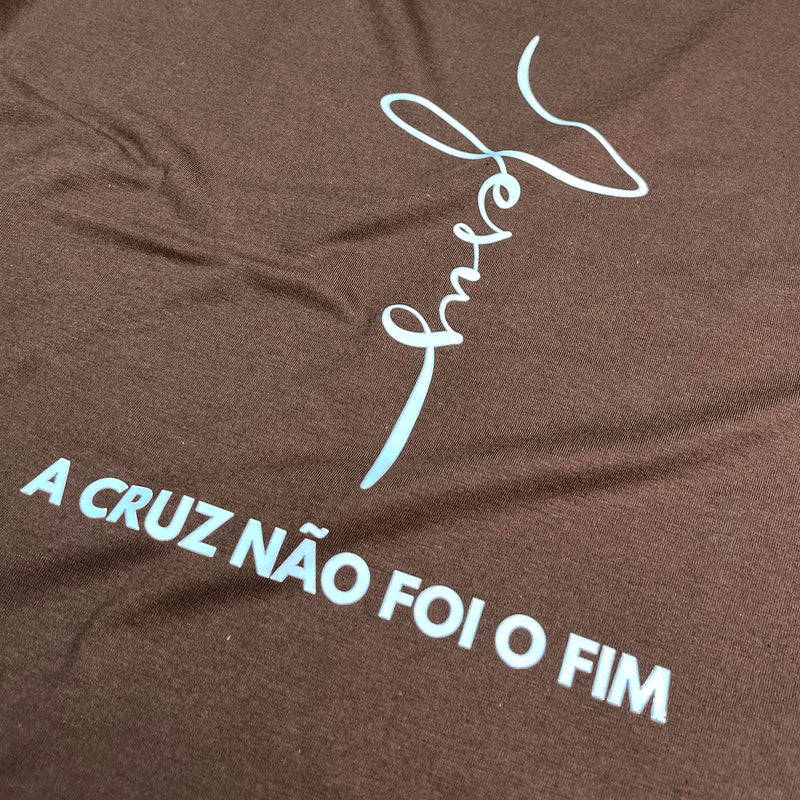 Camiseta Feminina Marrom Jesus A Cruz Não Foi O Fim