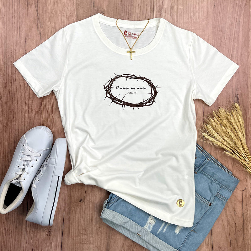 Camiseta Feminina Off White O Amor Me Amou