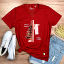 Camiseta Feminina Vermelha Esta é a Estação Esta é a Razão