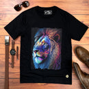 Camiseta Masculina Preta Leão Azul