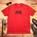 Camiseta Masculina Vermelha Aplique Faith