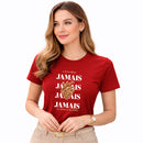 Camiseta Feminina Vermelha O Teu Olhar Jamais Se Afastou de mim