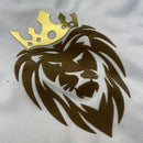 T-Shirt Infantil Branca Coroa Leão Veludo