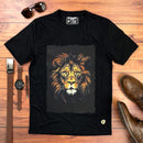 Camiseta Masculina Preta Leão Dourado