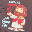 T-Shirt Infantil Marrom Espalhe Amor Por Onde For